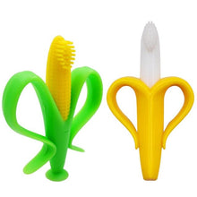 Load image into Gallery viewer, Baby Silicone Training Toothbrush BPA Free Banana Shape Safe Toddle Teether Chew Toys Teething Ring Gift For Infant Baby Chewing