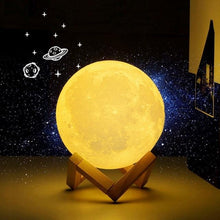 Load image into Gallery viewer, 3D Print Moon lamp Moon light USB LED Rechargeable Novelty Touch Sensor Table Desk lamp Creative Night light Decor Birthday Gift